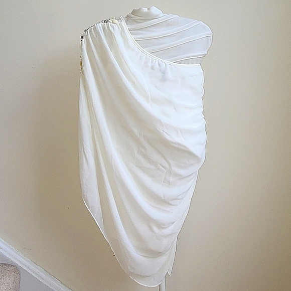 Off-White Sheer Mini Dress - Picture 4 of 7